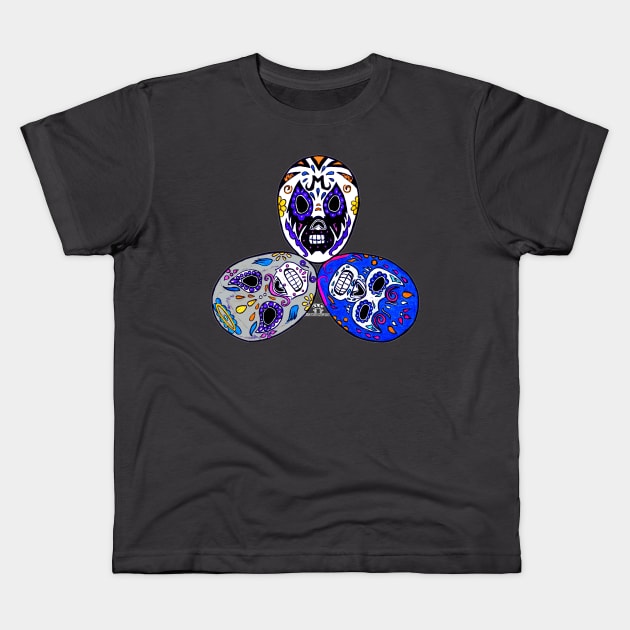 Luchadores de los muertos - Luchadors of the Dead Kids T-Shirt by santillanesarte